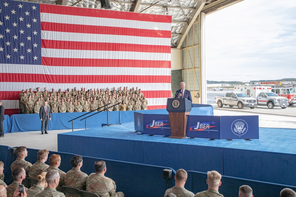 President Biden speaks to service members to commemorate 22nd anniversary of 9/11 on JBER [4 of 7]