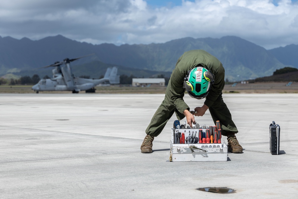 VMM-268 Marines Conduct Routine Maintenance