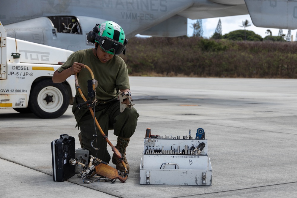 VMM-268 Marines Conduct Routine Maintenance