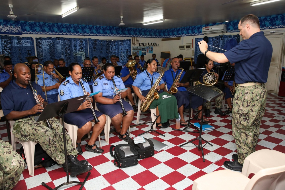 Pacific Partnership 2023 Band Rehearsal with the Royal Samoa Police Band