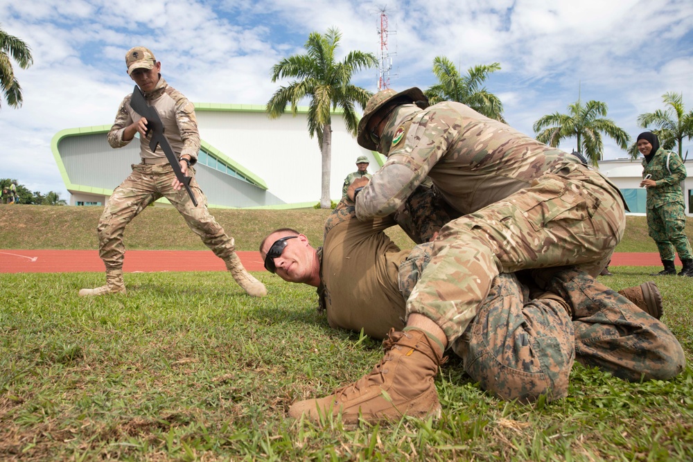 Service Members Conduct Force Protection Subject Matter Expert Exchange During CARAT Brunei 2023