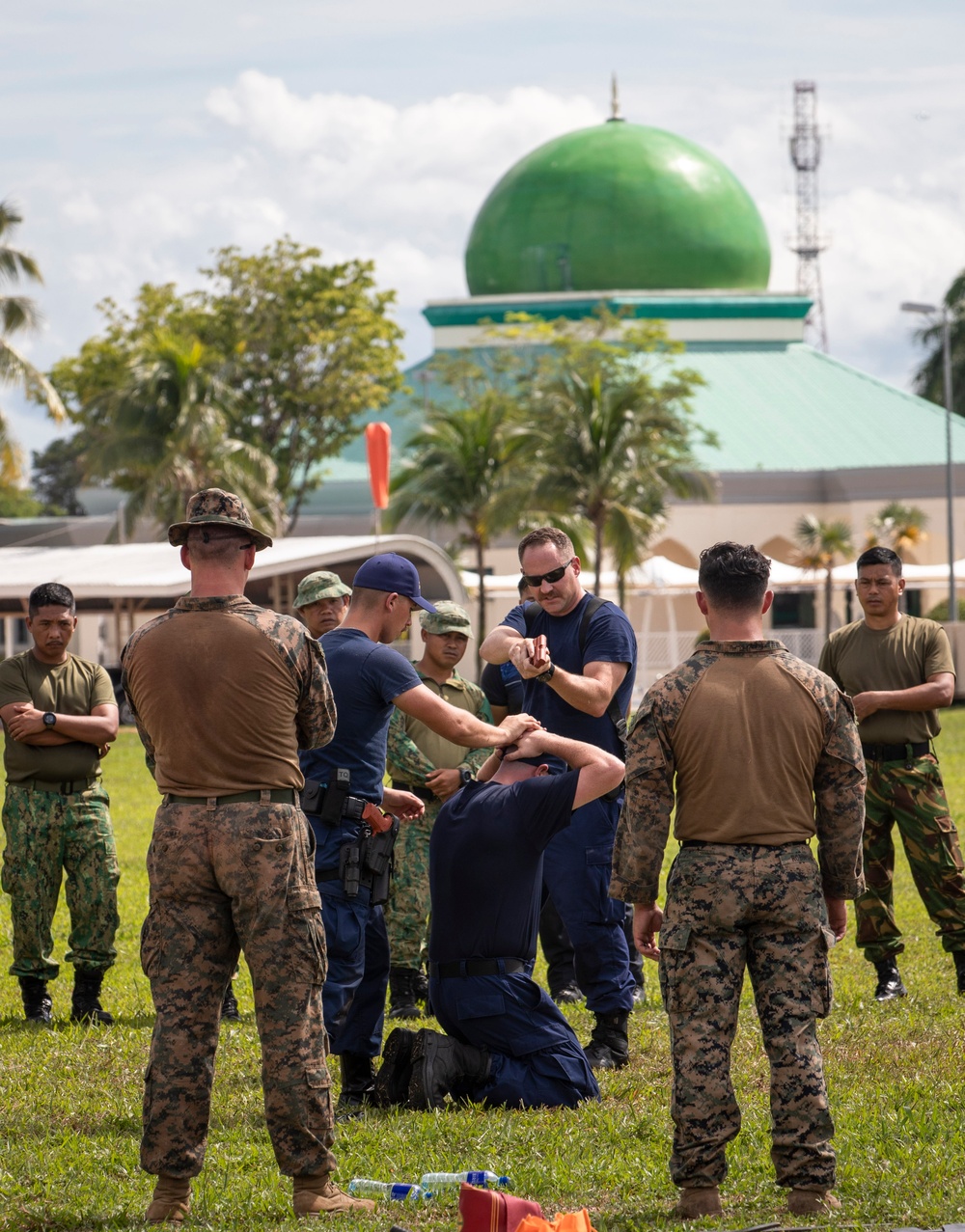 Service Members Conduct Force Protection Subject Matter Expert Exchange During CARAT Brunei 2023