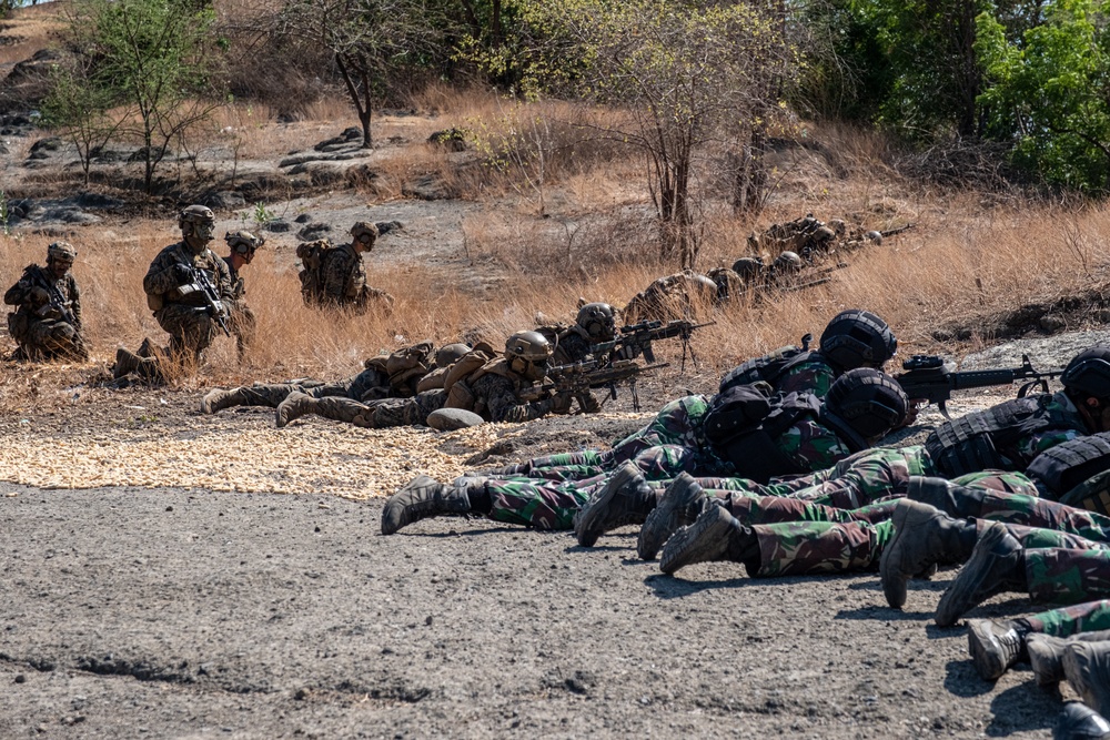 MRF-D Marines conduct combined arms live fire exercise during Super Garuda Shield 2023