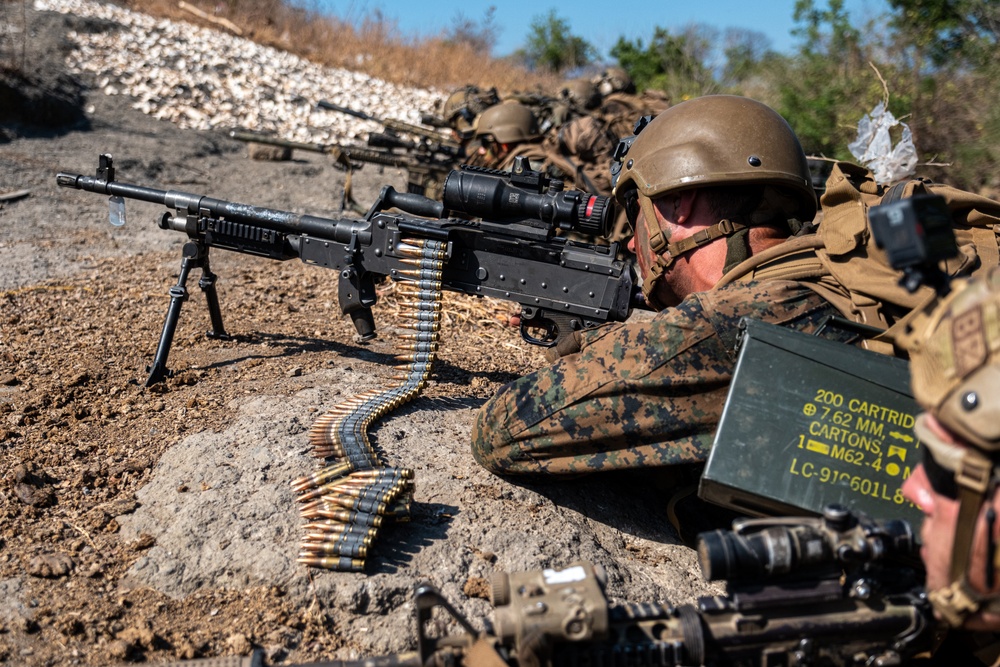 MRF-D Marines conduct combined arms live fire exercise during Super Garuda Shield 2023