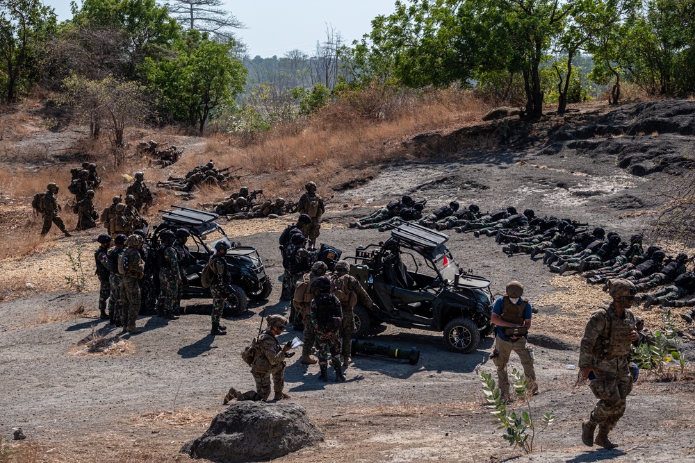 MRF-D Marines conduct combined arms live fire exercise during Super Garuda Shield 2023