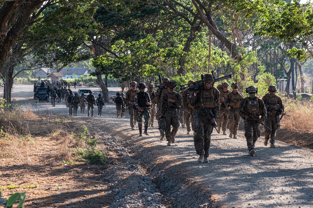 MRF-D Marines conduct combined arms live fire exercise during Super Garuda Shield 2023