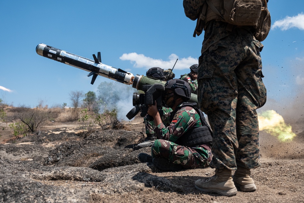 MRF-D Marines conduct combined arms live fire exercise during Super Garuda Shield 2023