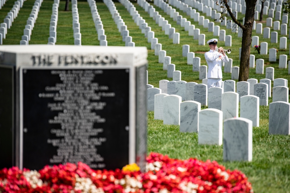 Annual 9/11 Commemoration Wreath-Laying Ceremony at the Pentagon Group Burial Marker in Section 64