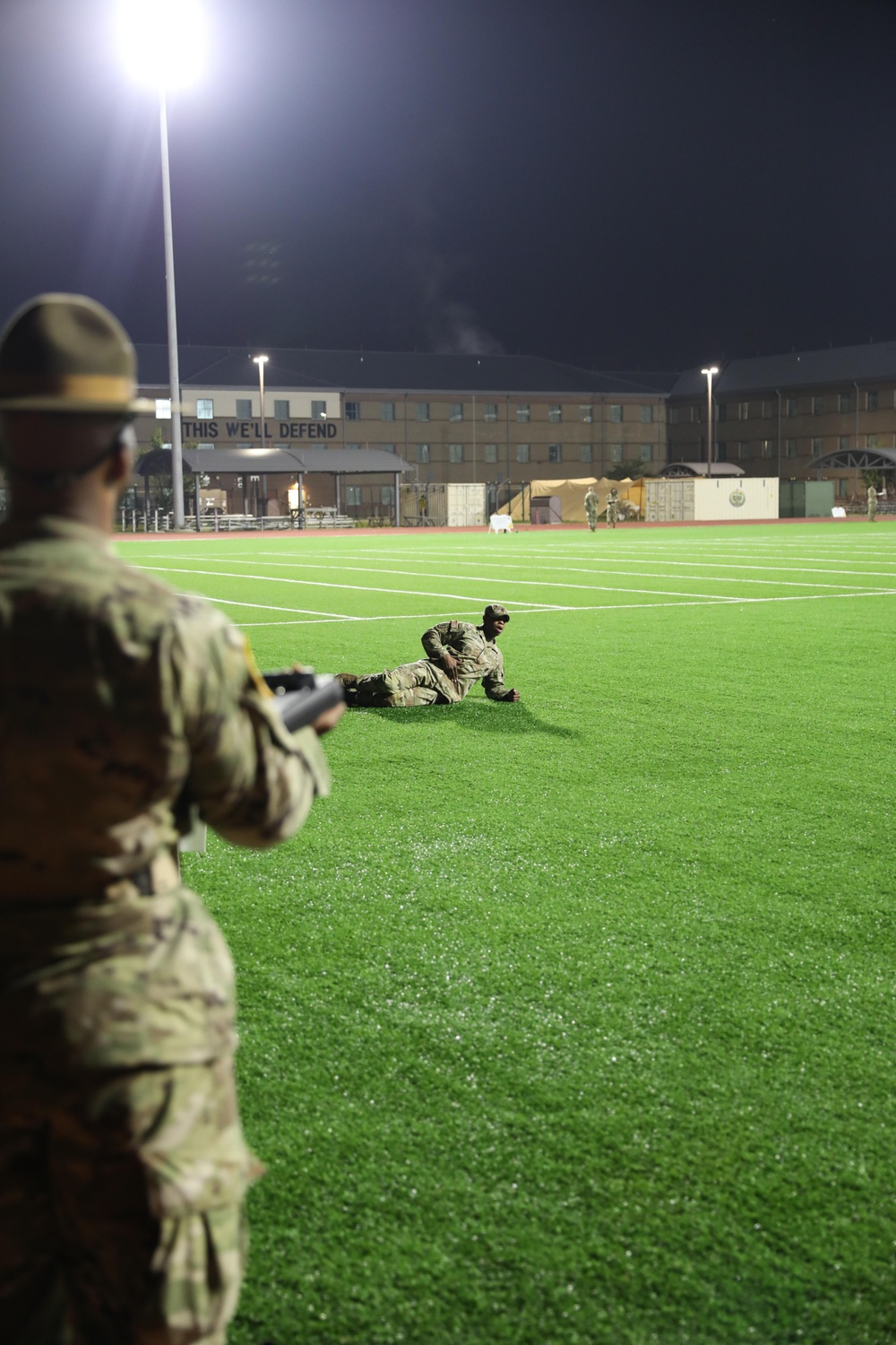 Drill Sergeant Reginald Turnipseed, U.S. Army Drill Sergeant Academy Drill Sergeant of the Year, Demonstrates Physical Readiness Training