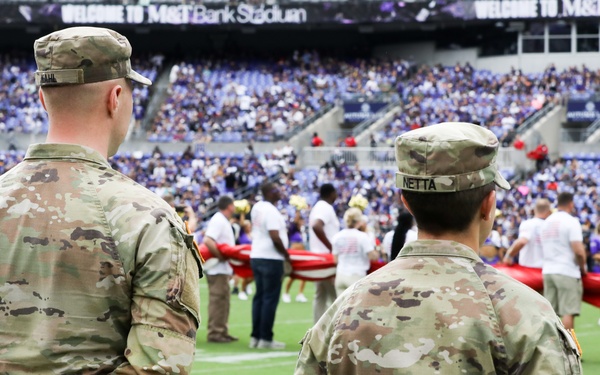 Maryland National Guard supporting pregame ceremonies