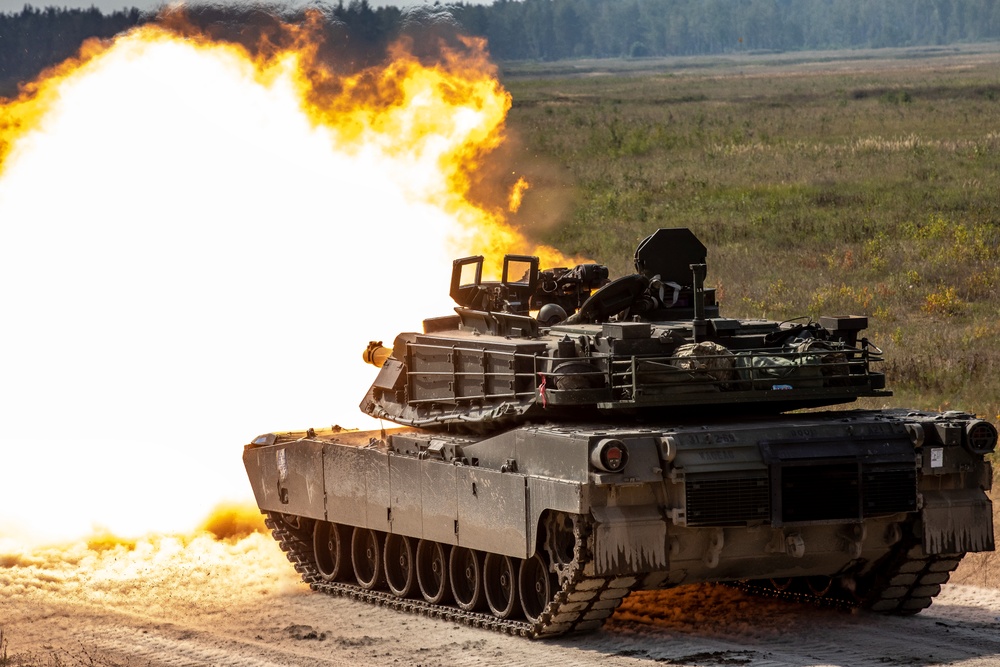 Task Force Marne M1A2 Abrams tank crews engage targets in Poland