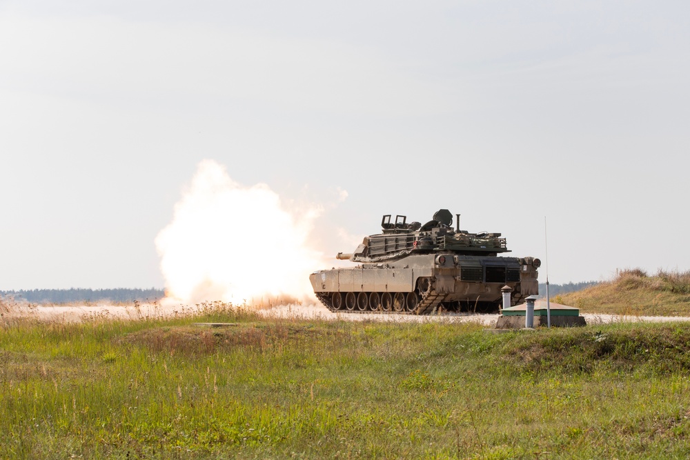 Task Force Marne M1A2 Abrams tank crews engage targets in Poland