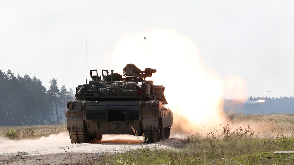 Task Force Marne M1A2 Abrams tank crews engage targets in Poland