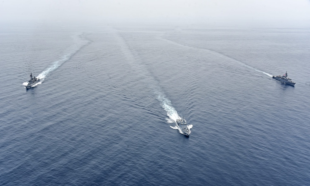 USS Detroit Participates in Tri-Lateral Passing Exercise with Colombia and Japan