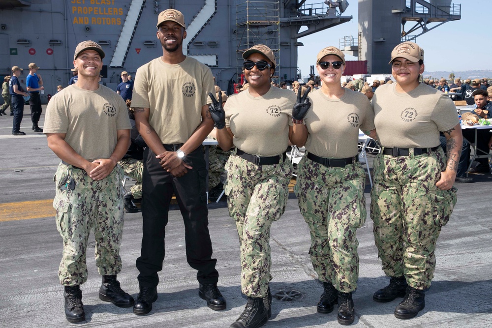 USS Abraham Lincoln hosts a steel beach picnic