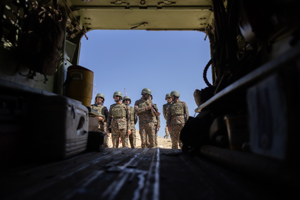 Marines with 3rd Assault Amphibian Bn. coordinate maneuvers with partner nations for upcoming combined arms live fire exercise