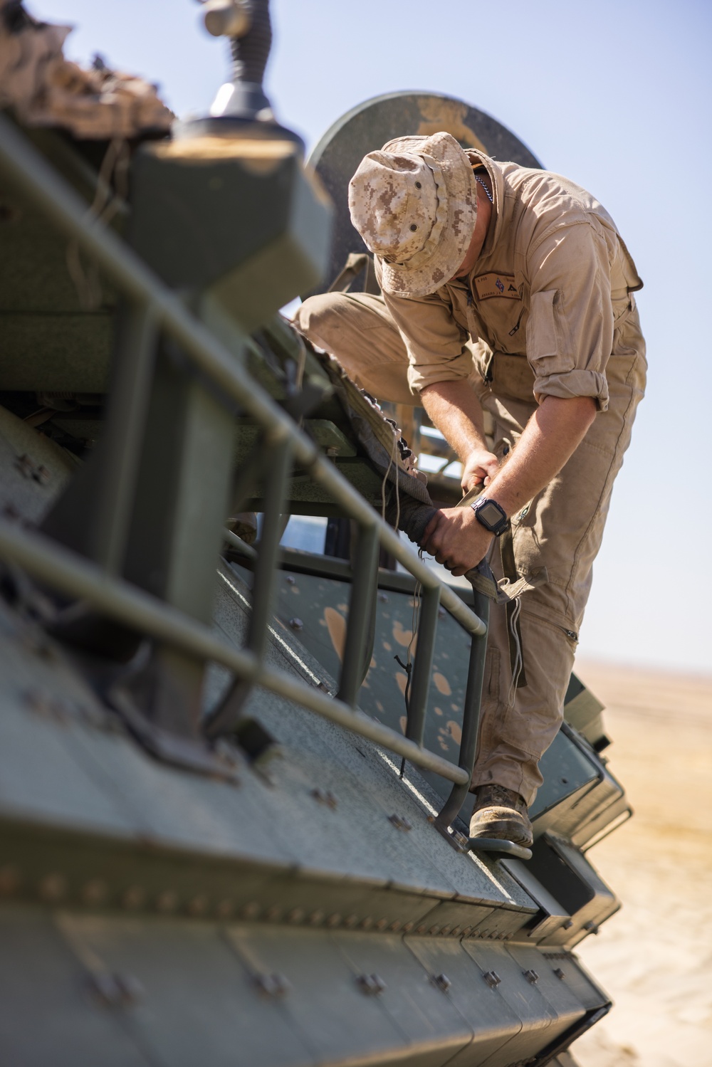 Marines with 3rd Assault Amphibian Bn. coordinate maneuvers with partner nations for upcoming combined arms live fire exercise