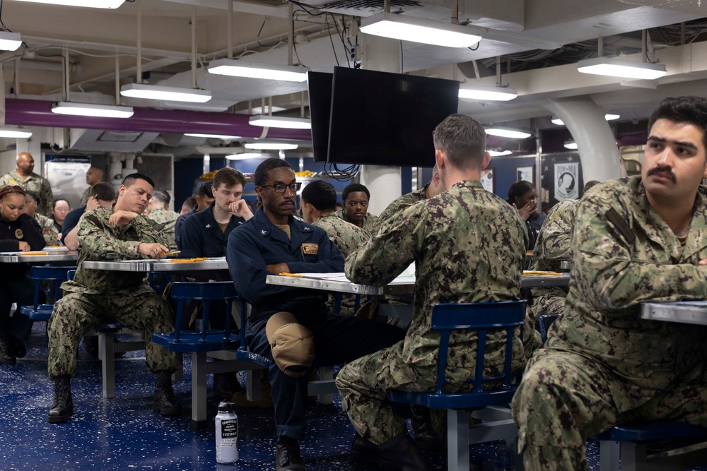 Abraham Lincoln sailors take advancement exam