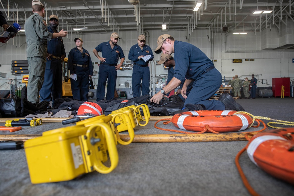 USS Abraham Lincoln Sailors test search and rescue equipment