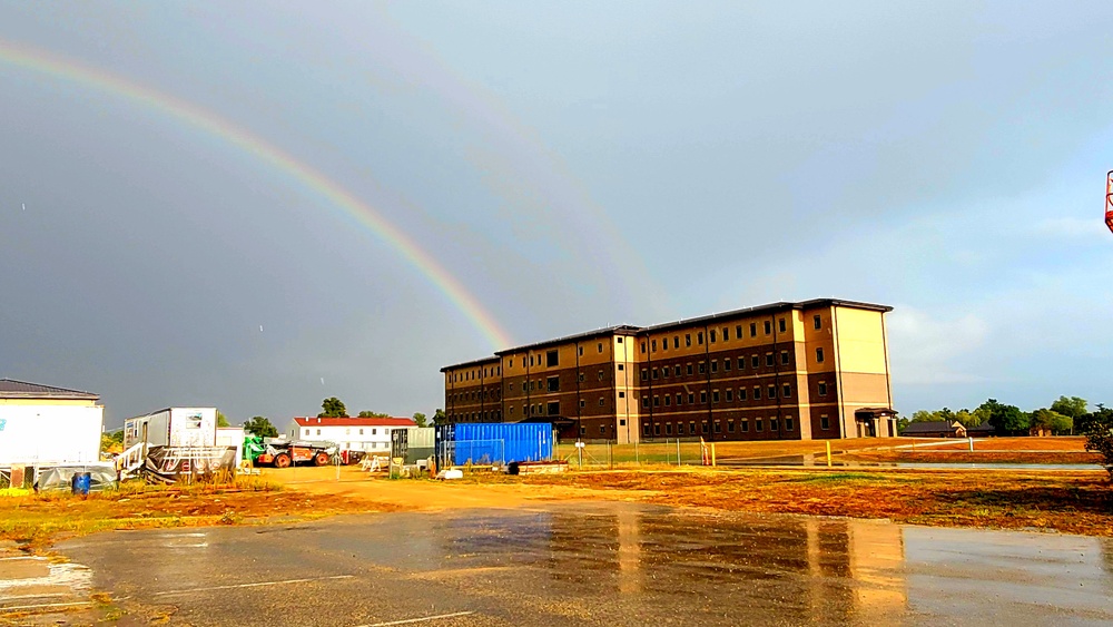 Rainbow and new barracks at Fort McCoy