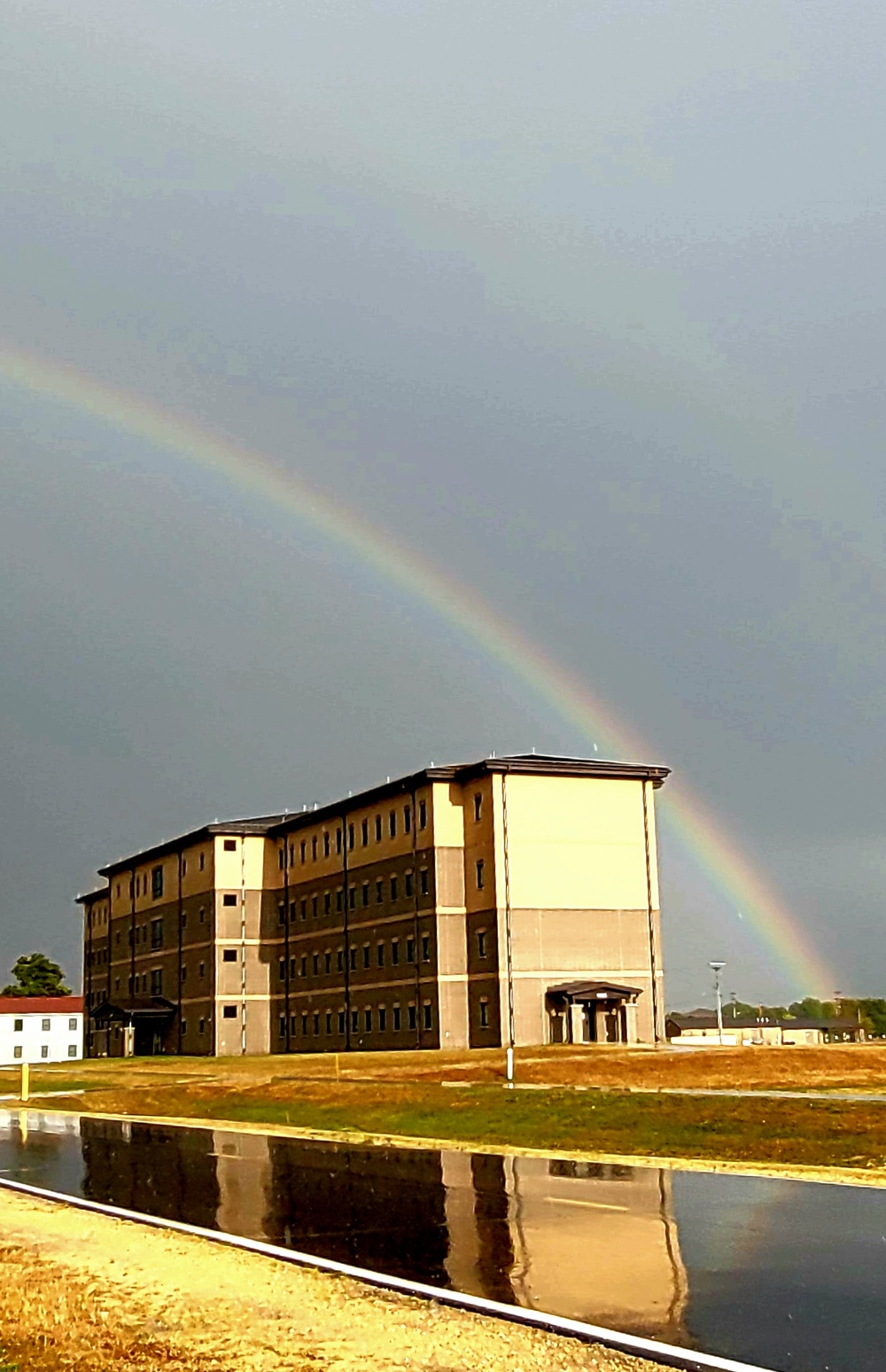 Rainbow and new barracks at Fort McCoy