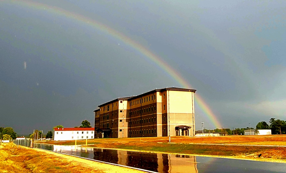 Rainbow and new barracks at Fort McCoy