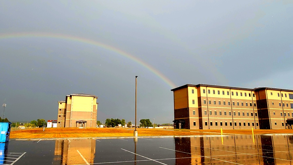 Rainbow and new barracks at Fort McCoy