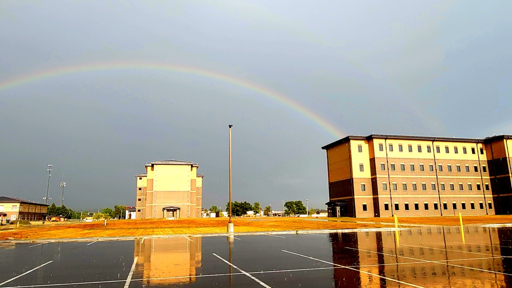 Rainbow and new barracks at Fort McCoy