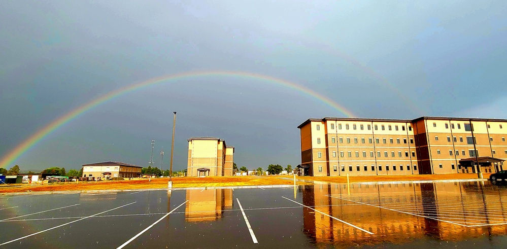 Rainbow and new barracks at Fort McCoy