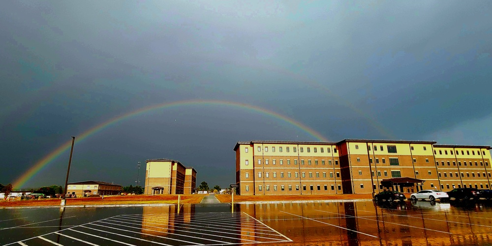 Rainbow and new barracks at Fort McCoy