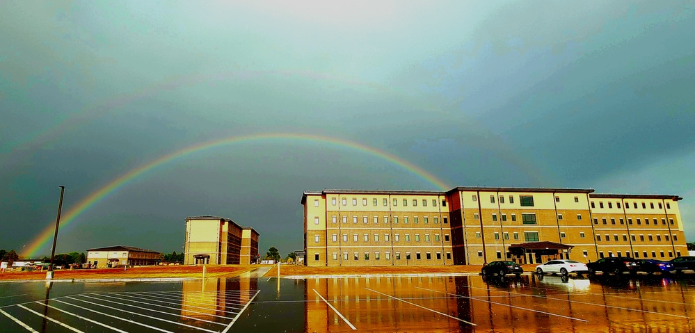 Rainbow and new barracks at Fort McCoy