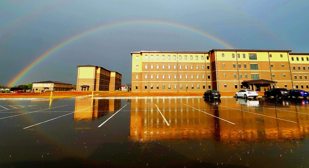 Rainbow and new barracks at Fort McCoy