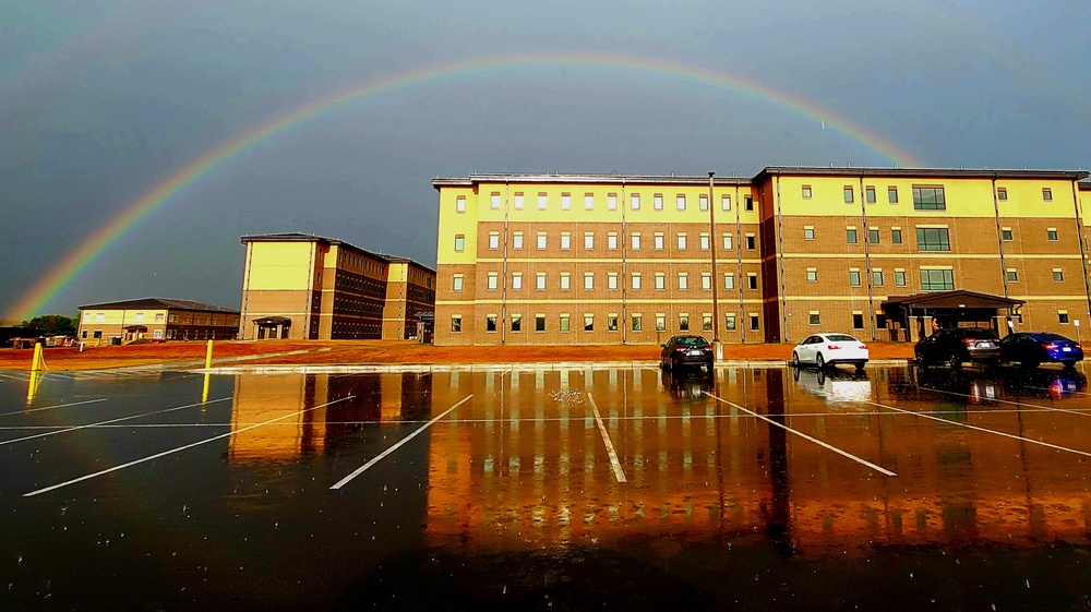 Rainbow and new barracks at Fort McCoy