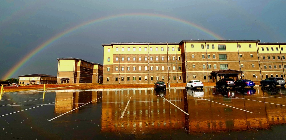 Rainbow and new barracks at Fort McCoy