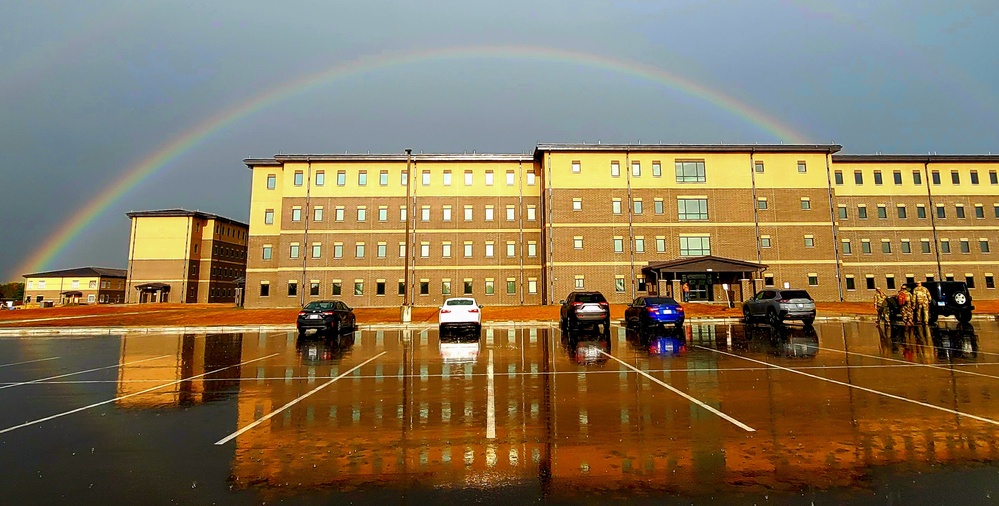 Rainbow and new barracks at Fort McCoy