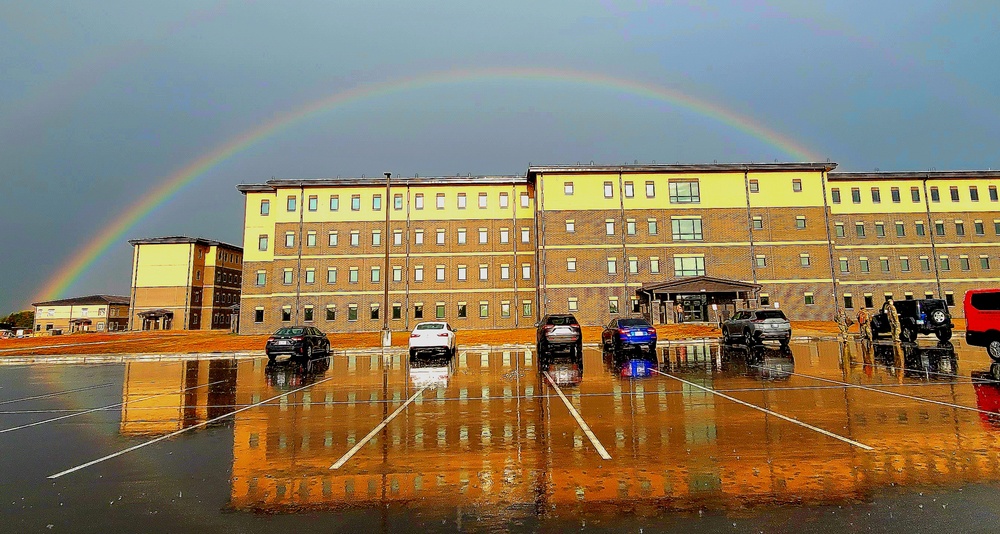 Rainbow and new barracks at Fort McCoy