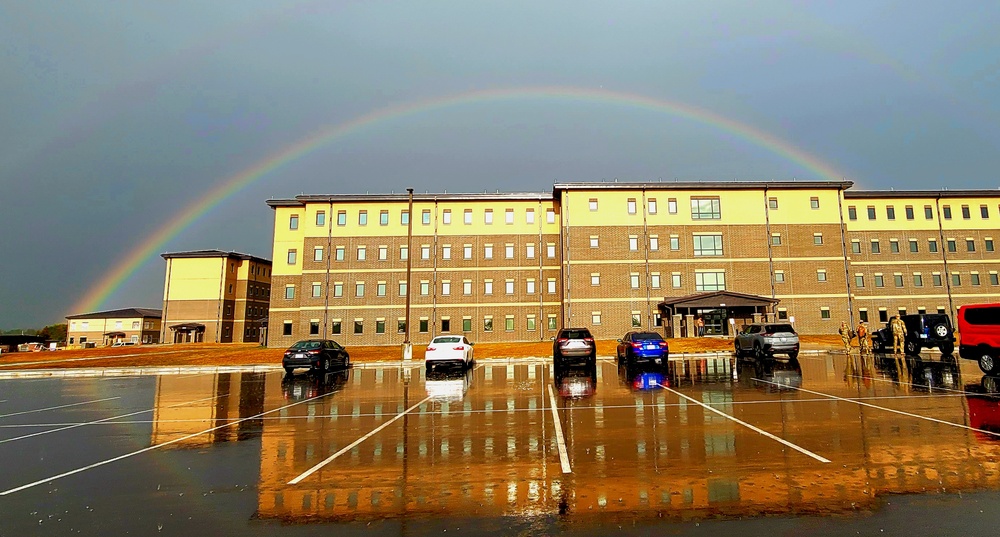 Rainbow and new barracks at Fort McCoy