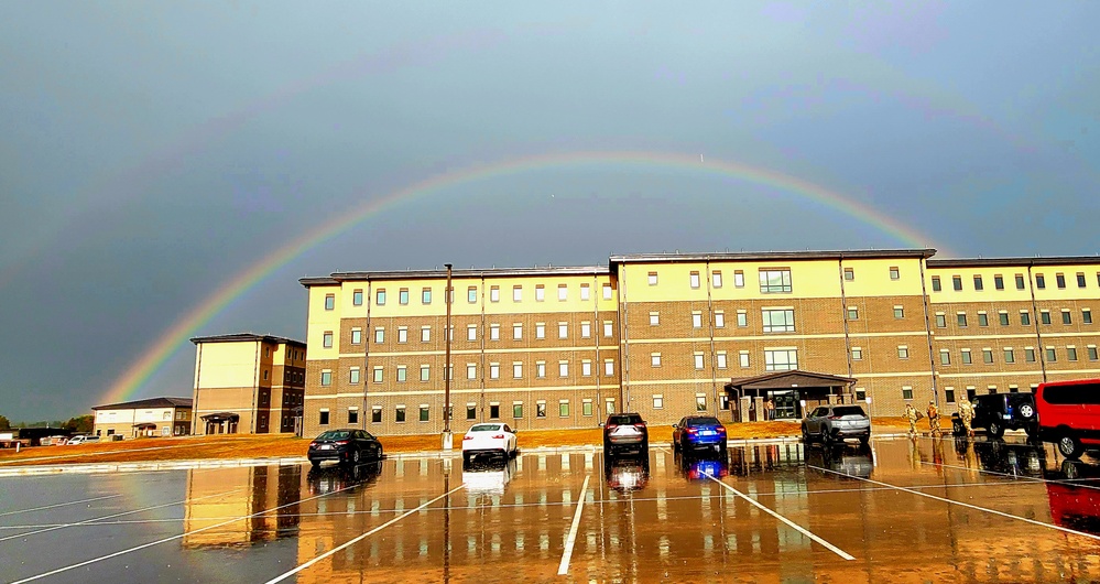 Rainbow and new barracks at Fort McCoy