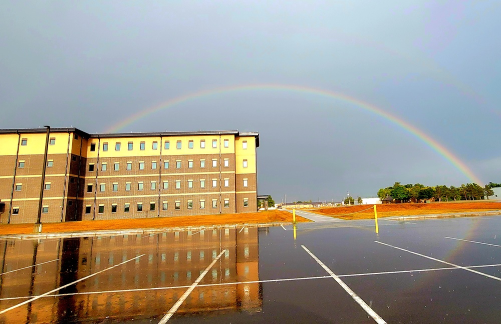 Rainbow and new barracks at Fort McCoy