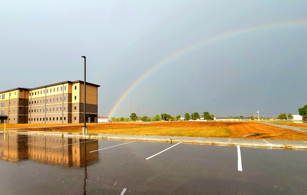 Rainbow and new barracks at Fort McCoy