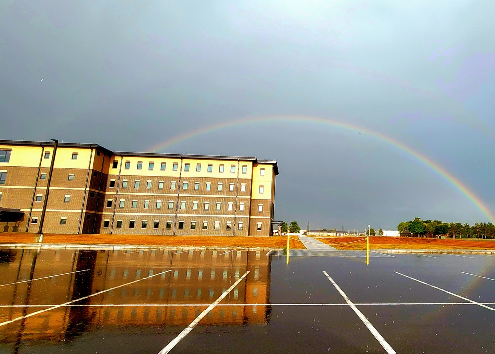 Rainbow and new barracks at Fort McCoy