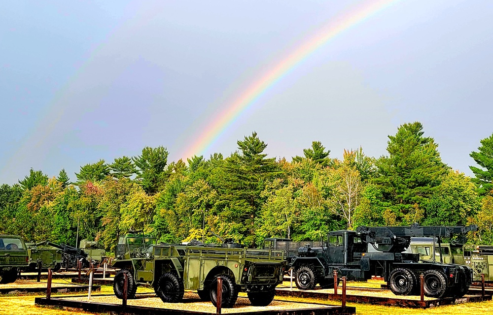 Rainbow over Fort McCoy's historic Commemorative Area