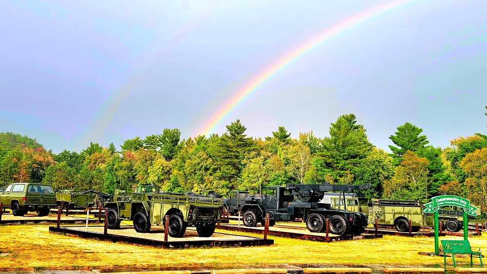 Rainbow over Fort McCoy's historic Commemorative Area