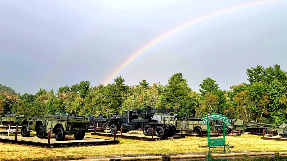 Rainbow over Fort McCoy's historic Commemorative Area