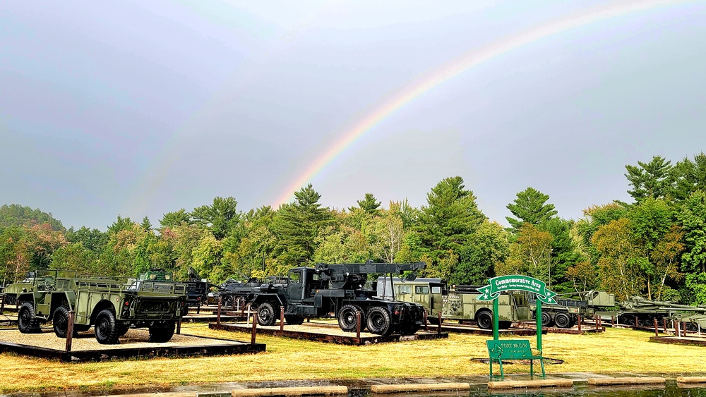 Rainbow over Fort McCoy's historic Commemorative Area