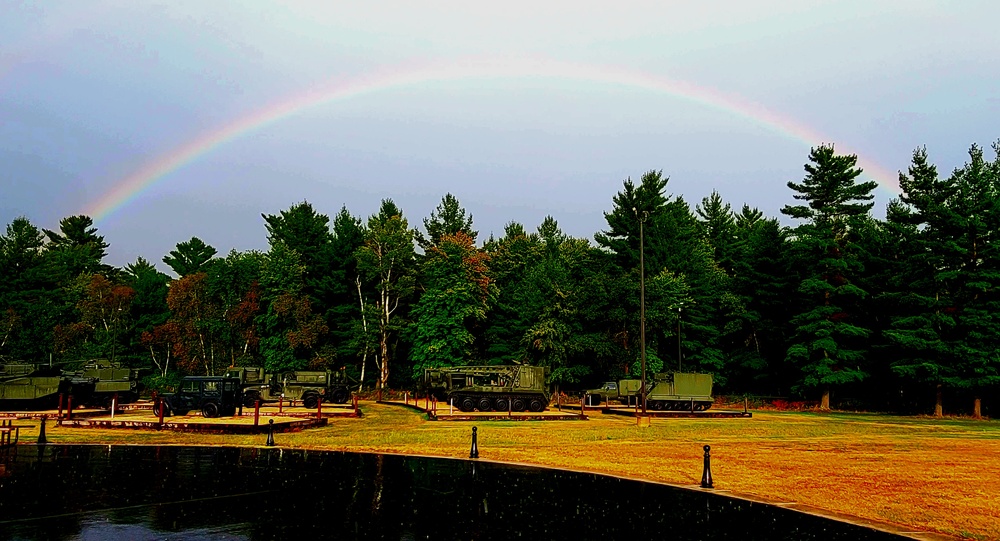 Rainbow over Fort McCoy's historic Commemorative Area