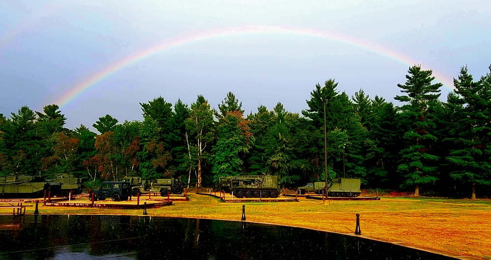 Rainbow over Fort McCoy's historic Commemorative Area