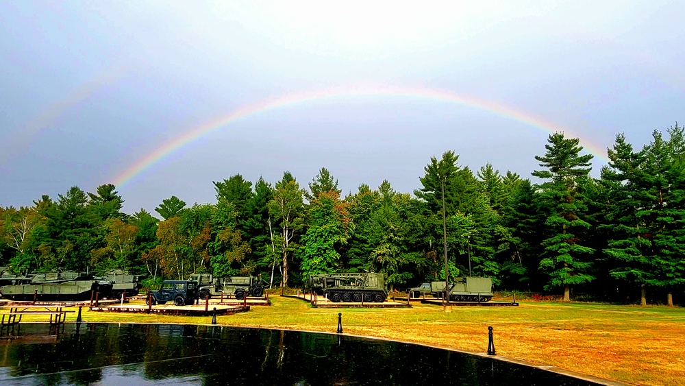 Rainbow over Fort McCoy's historic Commemorative Area