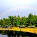 Rainbow over Fort McCoy's historic Commemorative Area