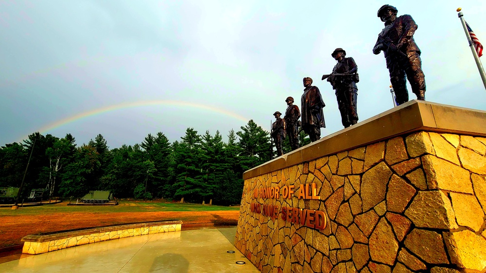 Rainbow over Fort McCoy's historic Commemorative Area